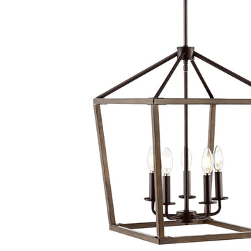 Oria 10" Iron Farmhouse Industrial Lantern LED Pendant